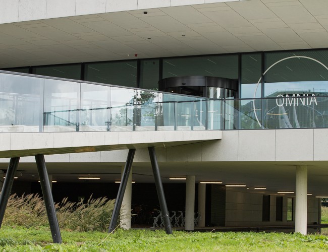Loopbrug van natuurteen door Van Stokkum
