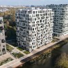 Dronebeeld Blend gebouw Weterpark Amsterdam - Van Stokkum